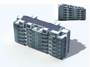 conception d'immeuble de bureaux de villa de jardin r&eacute;sidentiel de ville - 17 Modèle 3D