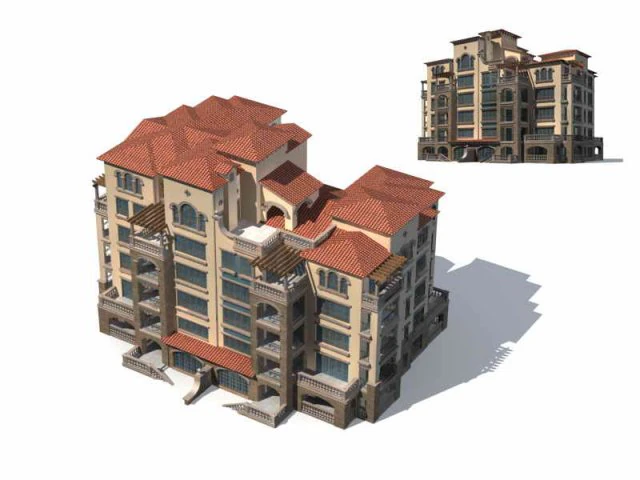 Design eines st&auml;dtischen Wohngartenvilla-B&uuml;rogeb&auml;udes - 30 3D Modell .c4d .max .obj .3ds .fbx .stl .blend 