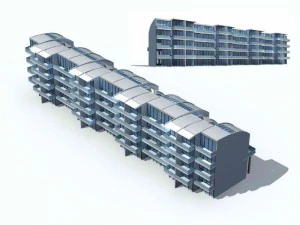 city residential garden villa office building design - 33 3D Model