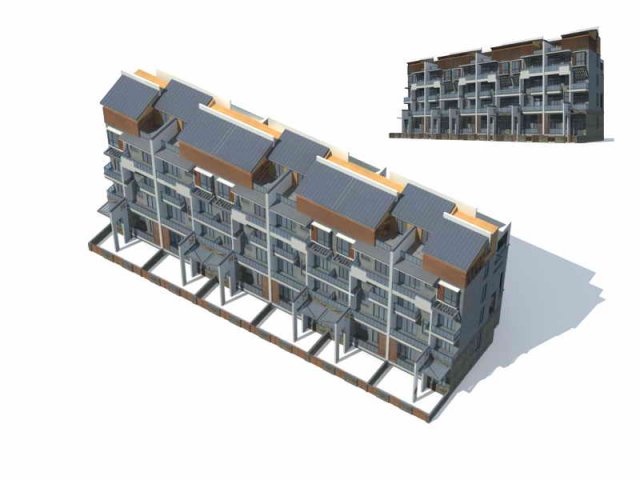 city residential garden villa office building design - 41 3D Model .c4d .max .obj .3ds .fbx .stl .blend 