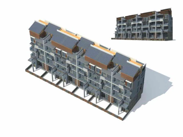 city residential garden villa office building design - 41 3D Model .c4d .max .obj .3ds .fbx .stl .blend 