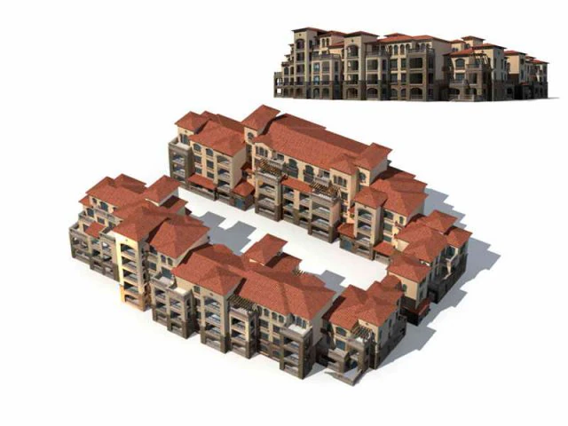 city residential garden villa office building design - 42 3D Model .c4d .max .obj .3ds .fbx .stl .blend 