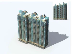 dise&ntilde;o de edificio de oficinas de villa con jard&iacute;n residencial de la ciudad - 49 Modelo 3D