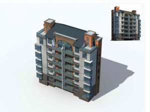 city residential garden villa office building design - 54 3D Model