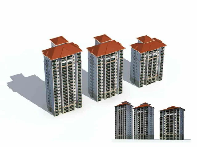 city residential garden villa office building design - 61 3D Model .c4d .max .obj .3ds .fbx .stl .blend 