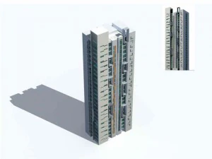 도시 주거 정원 빌라 사무실 건물 디자인 - 62 3D 모델