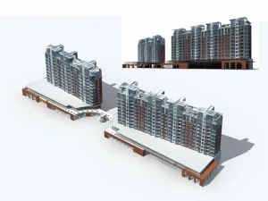 Проект городского жилого сада, виллы, офисного здания - 63 3D Модель