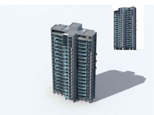 city residential garden villa office building design - 65 3D 모델