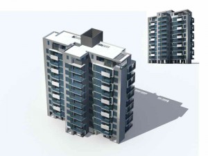 city residential garden villa office building design - 80 3D 모델