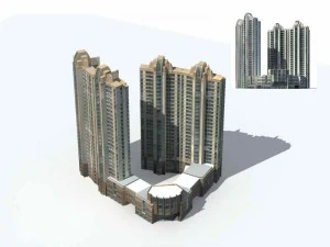 dise&ntilde;o de edificio de oficinas de villa con jard&iacute;n residencial de la ciudad - 82 Modelo 3D