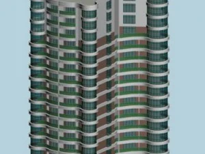 Проект городского жилого сада, виллы, офисного здания - 96 3D Модель