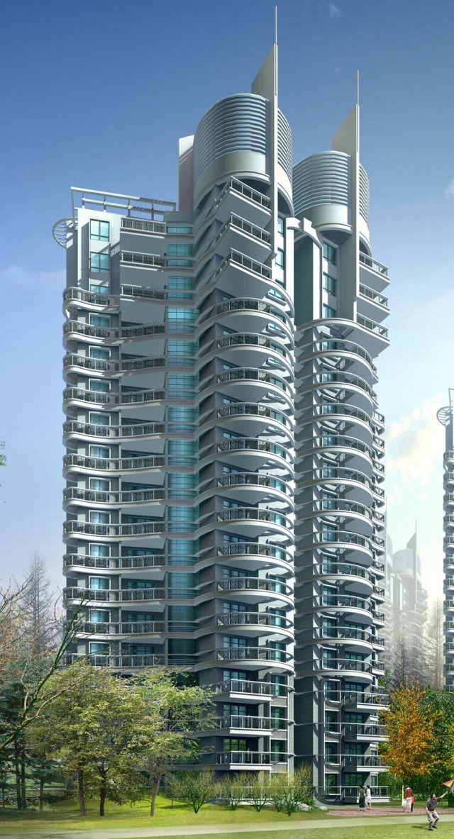 city residential garden villa office building design - 99 Modelo 3D .c4d .max .obj .3ds .fbx .stl .blend 