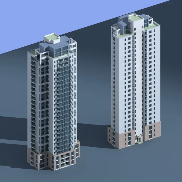 city residential garden villa office building design - 104 3D Model .c4d .max .obj .3ds .fbx .stl .blend 