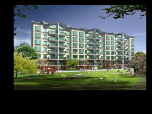 projeto de edif&iacute;cio de escrit&oacute;rios de vila de jardim residencial de cidade - 105 Modelo 3D