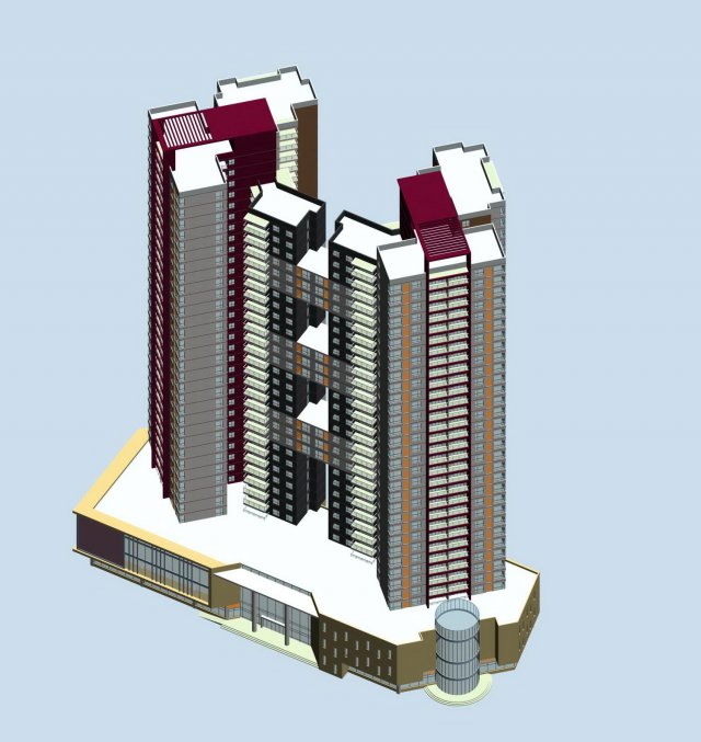 city residential garden villa office building design - 106 3D 모델 .c4d .max .obj .3ds .fbx .stl .blend 