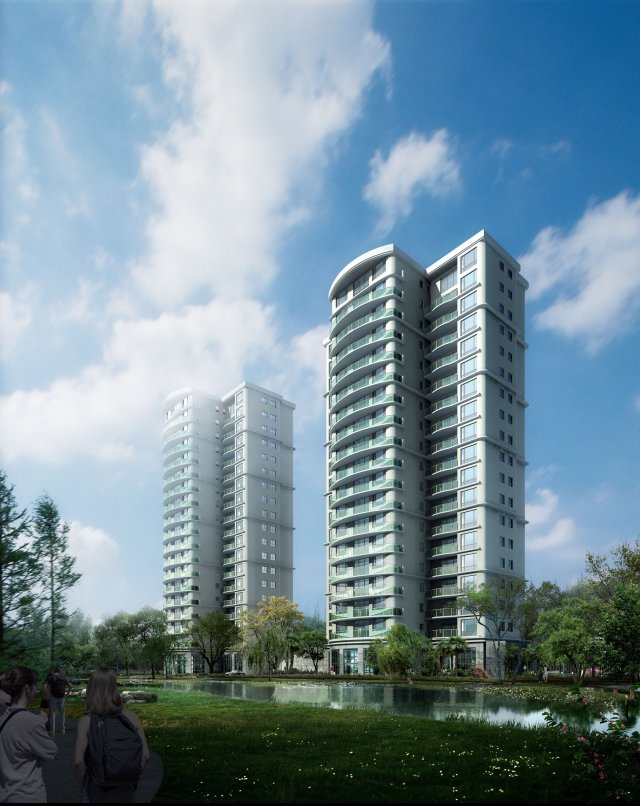 city residential garden villa office building design - 116 3D Модель .c4d .max .obj .3ds .fbx .stl .blend 