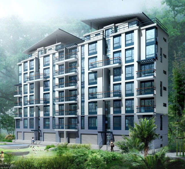 city residential garden villa office building design - 117 Modelo 3D .c4d .max .obj .3ds .fbx .stl .blend 