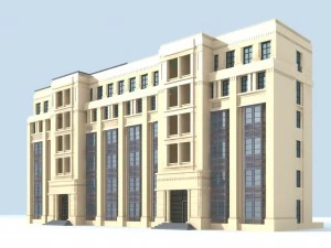 Entwurf eines st&auml;dtischen Wohngartenvilla-B&uuml;rogeb&auml;udes - 126 3D Modell