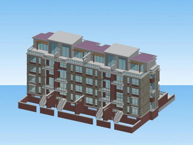 city residential garden villa office building design - 127 3D Model .c4d .max .obj .3ds .fbx .stl .blend 