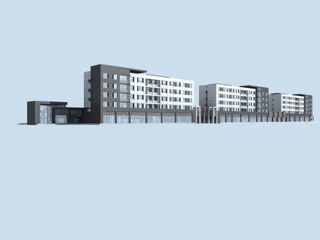 city residential garden villa office building design - 129 3D Model .c4d .max .obj .3ds .fbx .stl .blend 