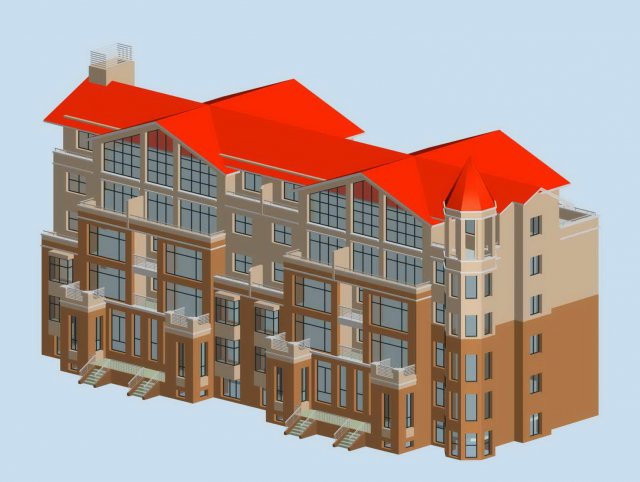 city residential garden villa office building design - 130 3D Model .c4d .max .obj .3ds .fbx .stl .blend 