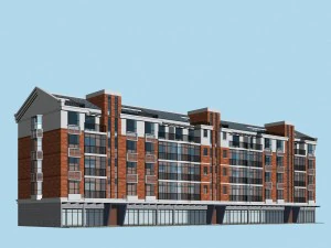 都市住宅ガーデンヴィラオフィスビルデザイン - 134 3Dモデル