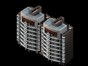 city residential garden villa office building design - 136 3D 模型