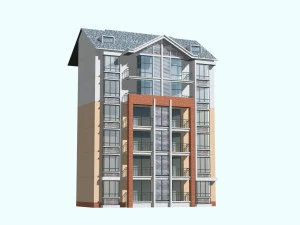 projeto de edif&iacute;cio de escrit&oacute;rios de vila de jardim residencial de cidade - 142 Modelo 3D