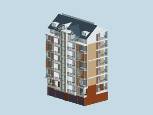 도시 주거 정원 빌라 사무실 건물 디자인 - 166 3D 모델