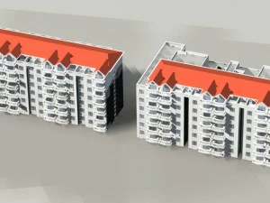 Entwurf eines st&auml;dtischen Wohngartenvilla-B&uuml;rogeb&auml;udes - 171 3D Modell