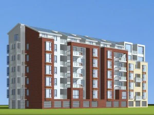 Entwurf eines st&auml;dtischen Wohngartenvilla-B&uuml;rogeb&auml;udes - 174 3D Modell