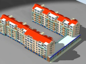 도시 주거 정원 빌라 사무실 건물 디자인 - 181 3D 모델