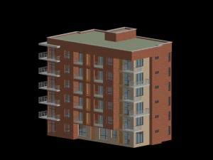 projeto de edif&iacute;cio de escrit&oacute;rios de vila de jardim residencial de cidade - 190 Modelo 3D