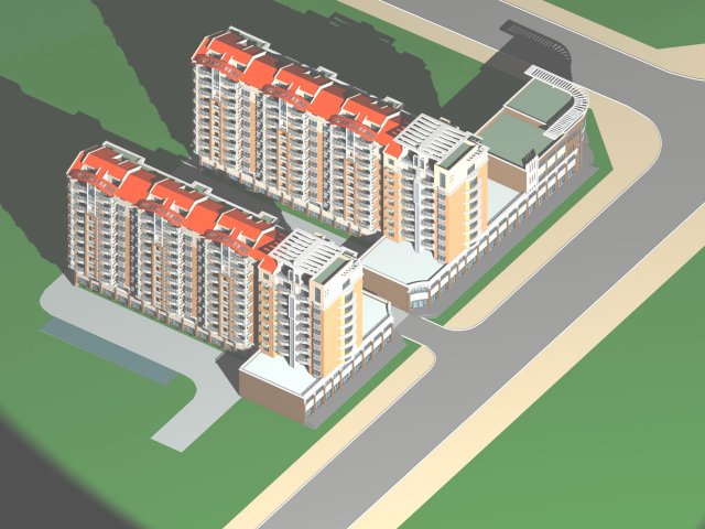 city residential garden villa office building design - 207 3D Model .c4d .max .obj .3ds .fbx .stl .blend 