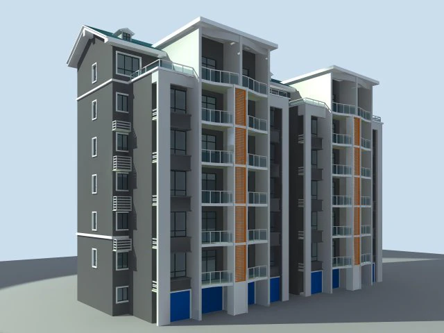 city residential garden villa office building design - 216 3D Model .c4d .max .obj .3ds .fbx .stl .blend 