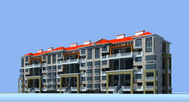 city residential garden villa office building design - 219 3D Model .c4d .max .obj .3ds .fbx .stl .blend 