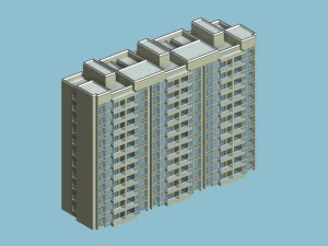 projekt budynku biurowo-mieszkalnego z ogrodem miejskim - 223 Model 3D