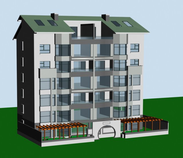 city residential garden villa office building design - 228 3D Model .c4d .max .obj .3ds .fbx .stl .blend 