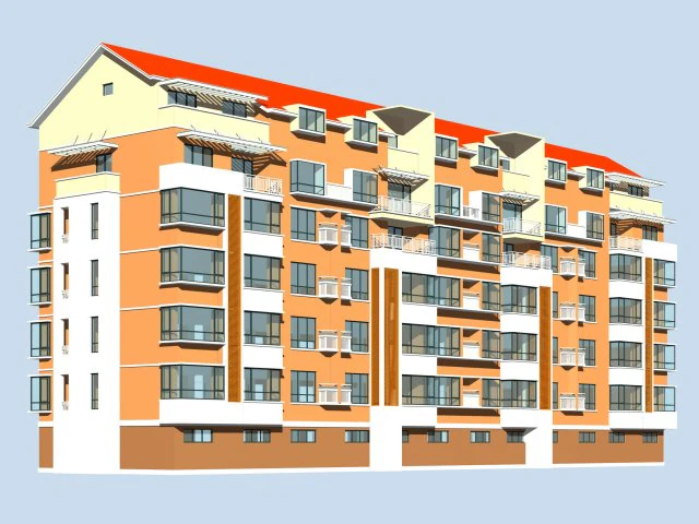 city residential garden villa office building design - 229 3D Model .c4d .max .obj .3ds .fbx .stl .blend