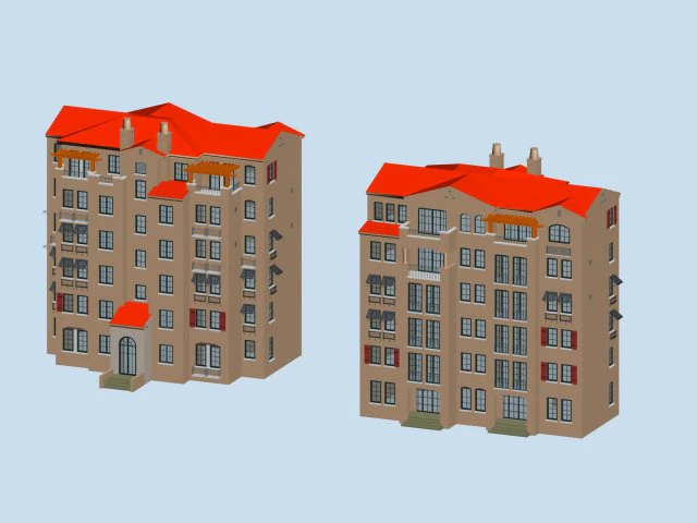 city residential garden villa office building design - 233 3D Model .c4d .max .obj .3ds .fbx .stl .blend 