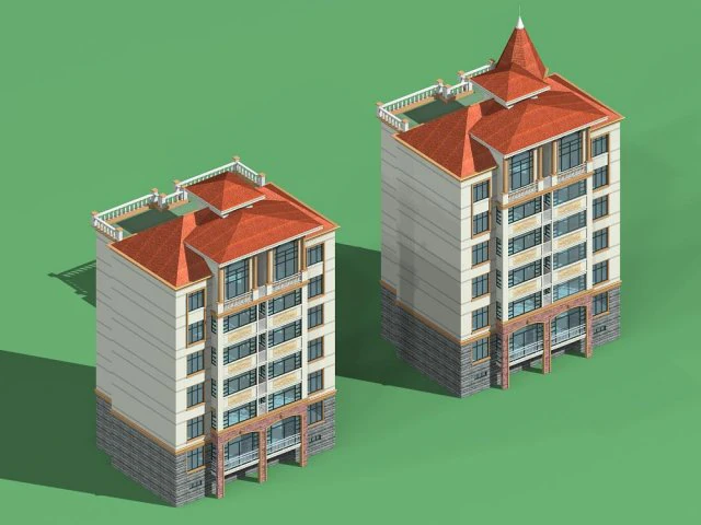 city residential garden villa office building design - 235 3D Model .c4d .max .obj .3ds .fbx .stl .blend 