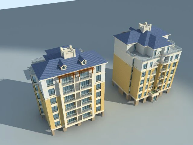 city residential garden villa office building design - 236 3D Model .c4d .max .obj .3ds .fbx .stl .blend