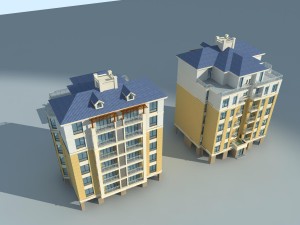 city residential garden villa office building design - 236 3D Model