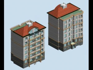 projeto de edif&iacute;cio de escrit&oacute;rios de vila de jardim residencial de cidade - 237 Modelo 3D