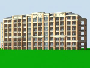 desain gedung perkantoran vila taman perumahan kota - 242 Model 3D