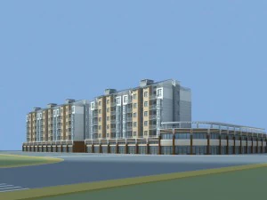 Entwurf eines st&auml;dtischen Wohngartenvilla-B&uuml;rogeb&auml;udes - 243 3D Modell