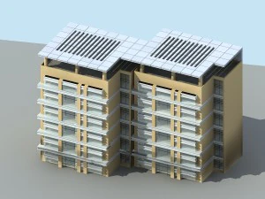 міська житлова садова вілла проект офісної будівлі - 244 3D Модель