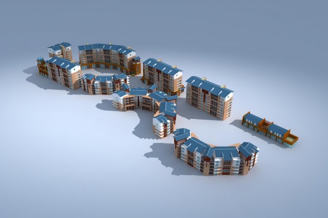 city residential garden villa office building design - 245 3D 모델 .c4d .max .obj .3ds .fbx .stl .blend 