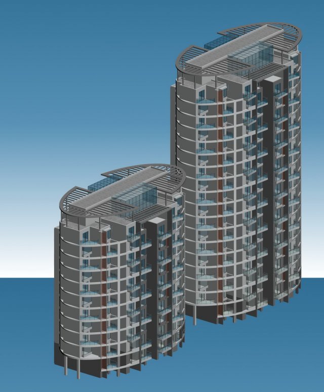 city residential garden villa office building design - 253 3D 模型 .c4d .max .obj .3ds .fbx .stl .blend 
