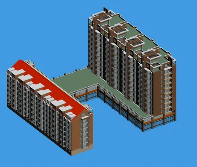 city residential garden villa office building design - 259 3D 모델 .c4d .max .obj .3ds .fbx .stl .blend